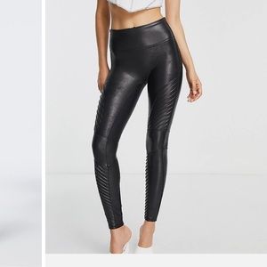 Spanx moto faux leather leggings